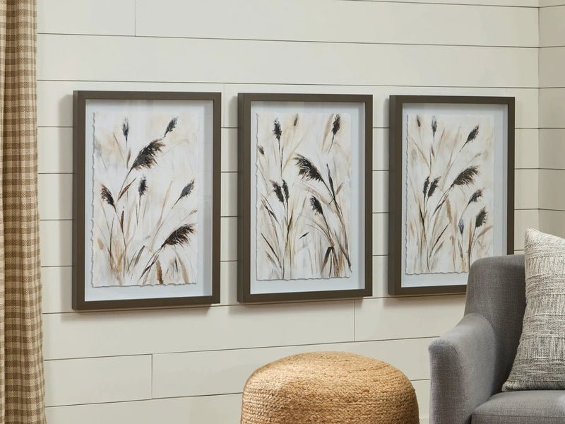 Honslow - Wall Art Set (Set of 3) - Brown / Black / White by Unique Piece Furniture