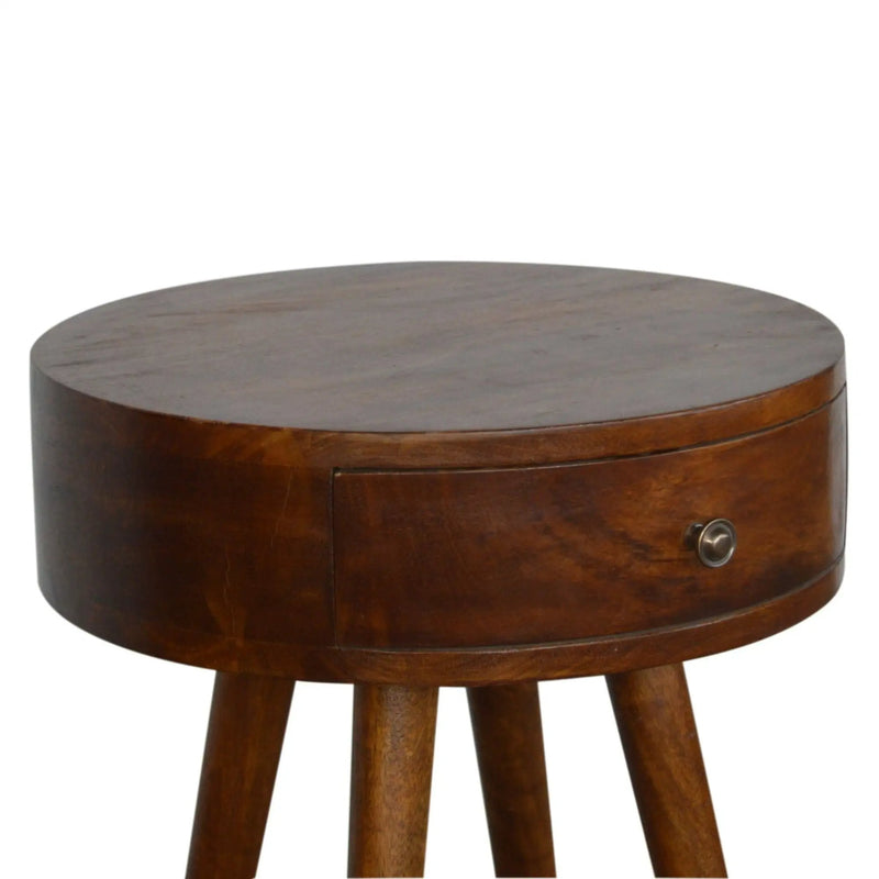 Nordic Chestnut Circular Nightstand by HouseOfZazla