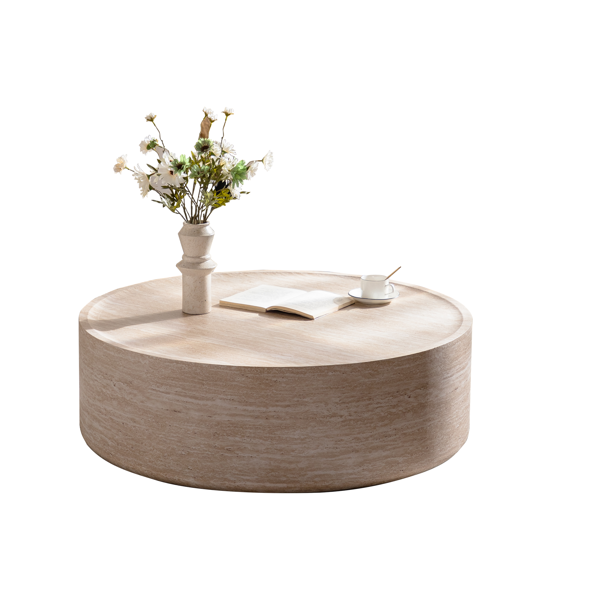39.37" Round Coffee Table with Mars Pattern by HouseOfZazla