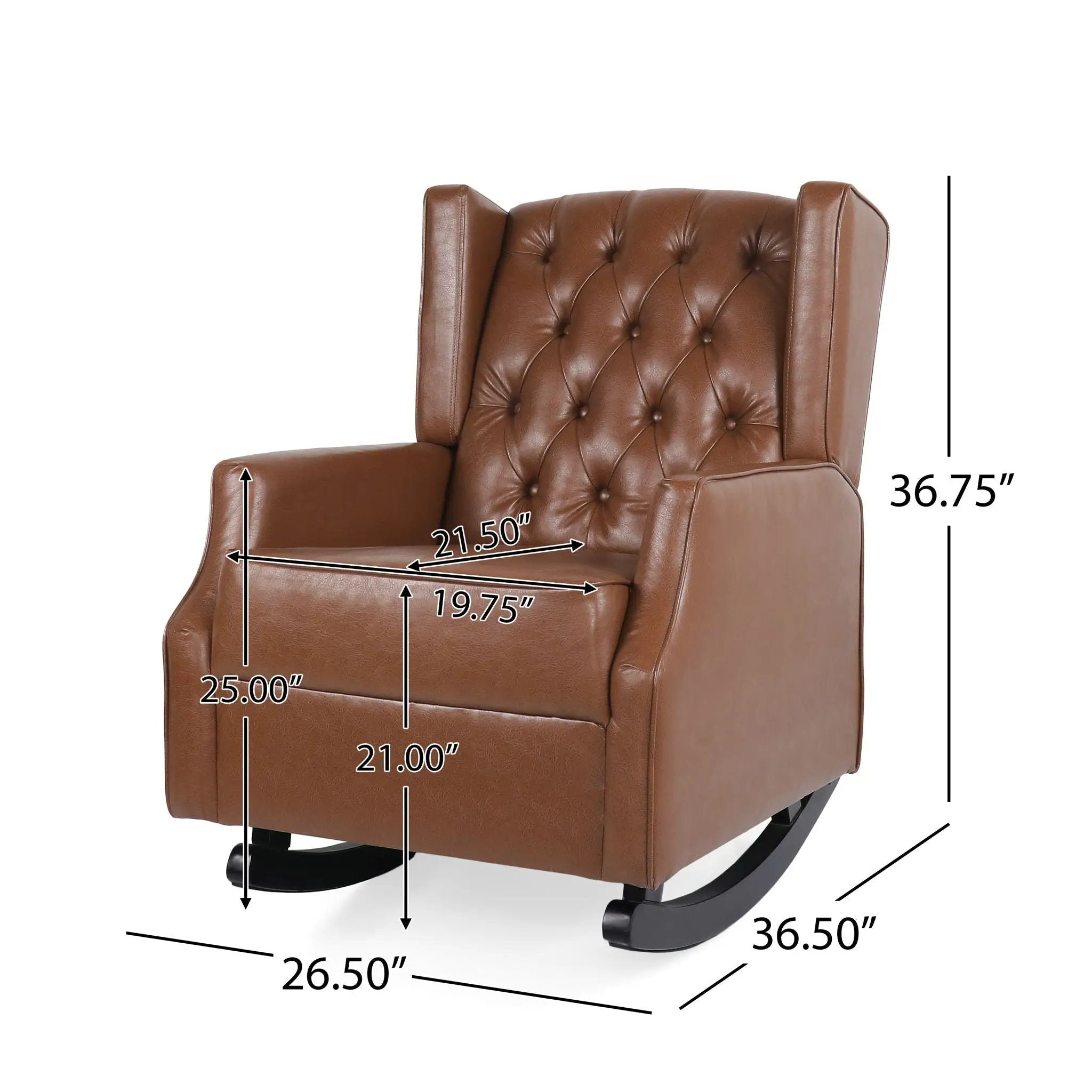 Moss - Upholstered Rocking Recliner With Diamond Tufting And Wingback - Light Brown by Unique Piece Furniture