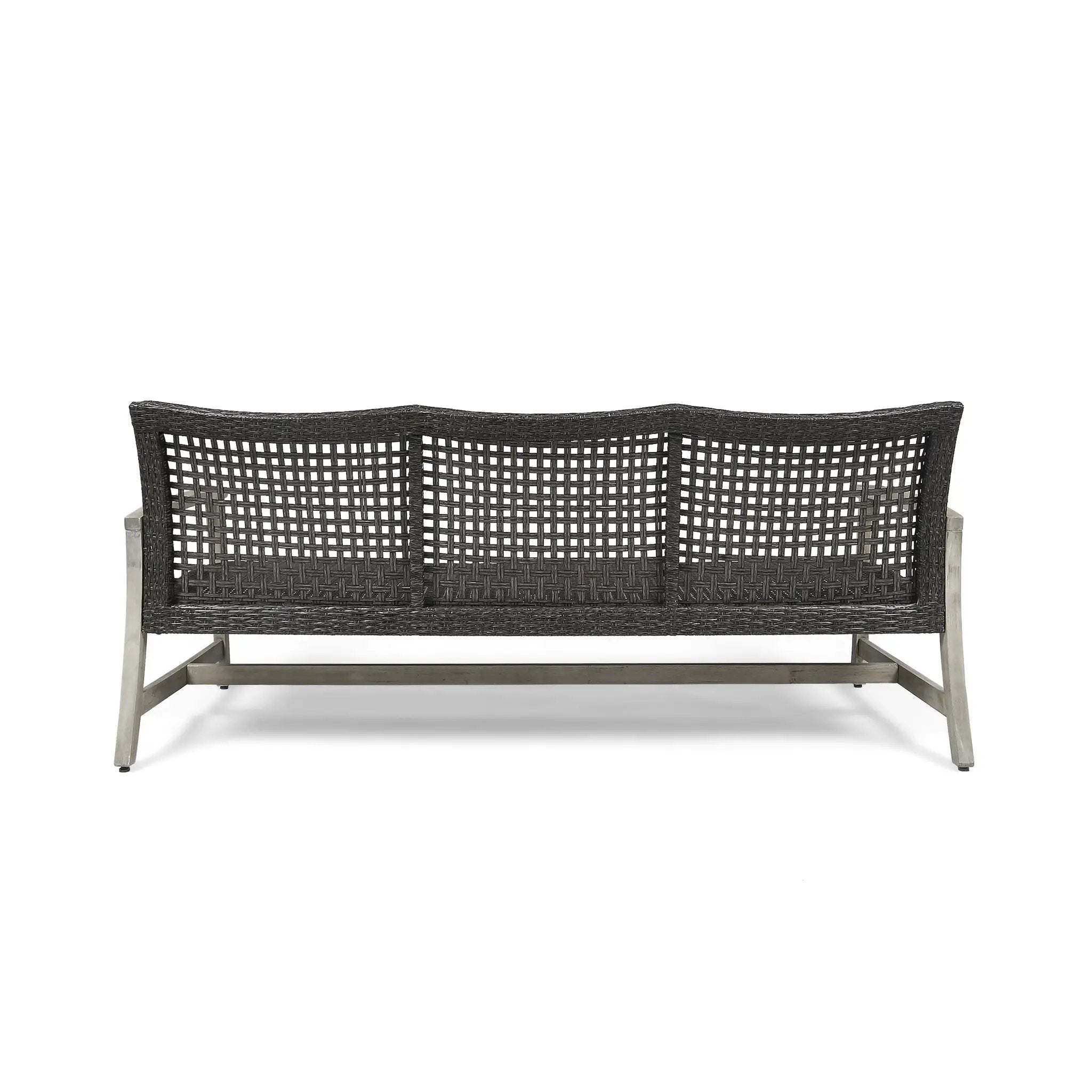 Outdoor Acacia Wood Wicker 3 Seater Sofa by HouseOfZazla
