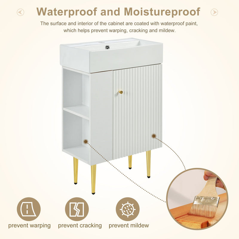 Bathroom Vanity, Combo Cabinet, Bathroom Storage Cabinet, Single Ceramic Sink by HouseOfZazla