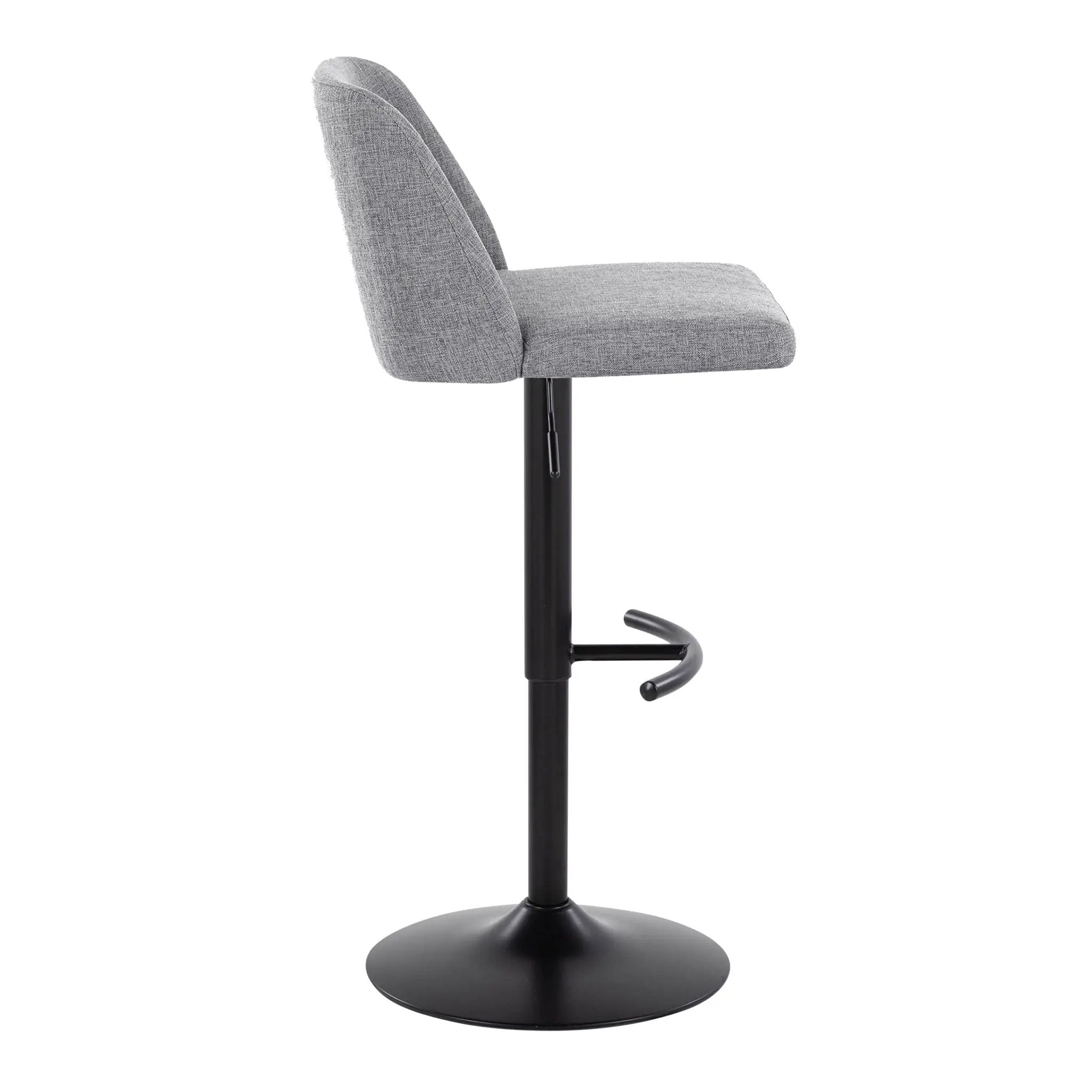 Toriano - Contemporary Adjustable Bar Stool With Rounded T Footrest (Set of 2) by HouseOfZazla