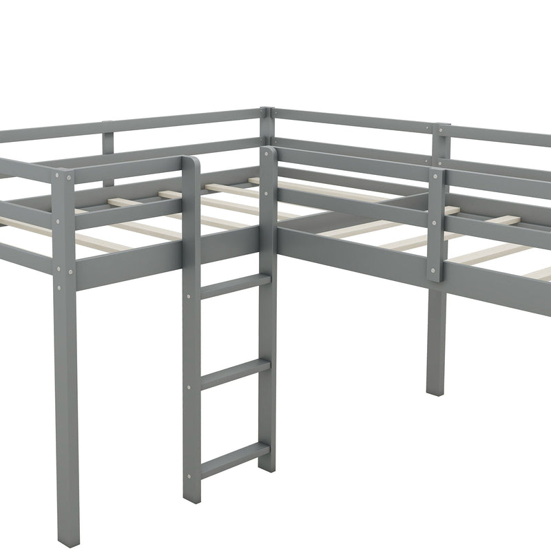 L Shaped Loft Bed With Ladder And Slide