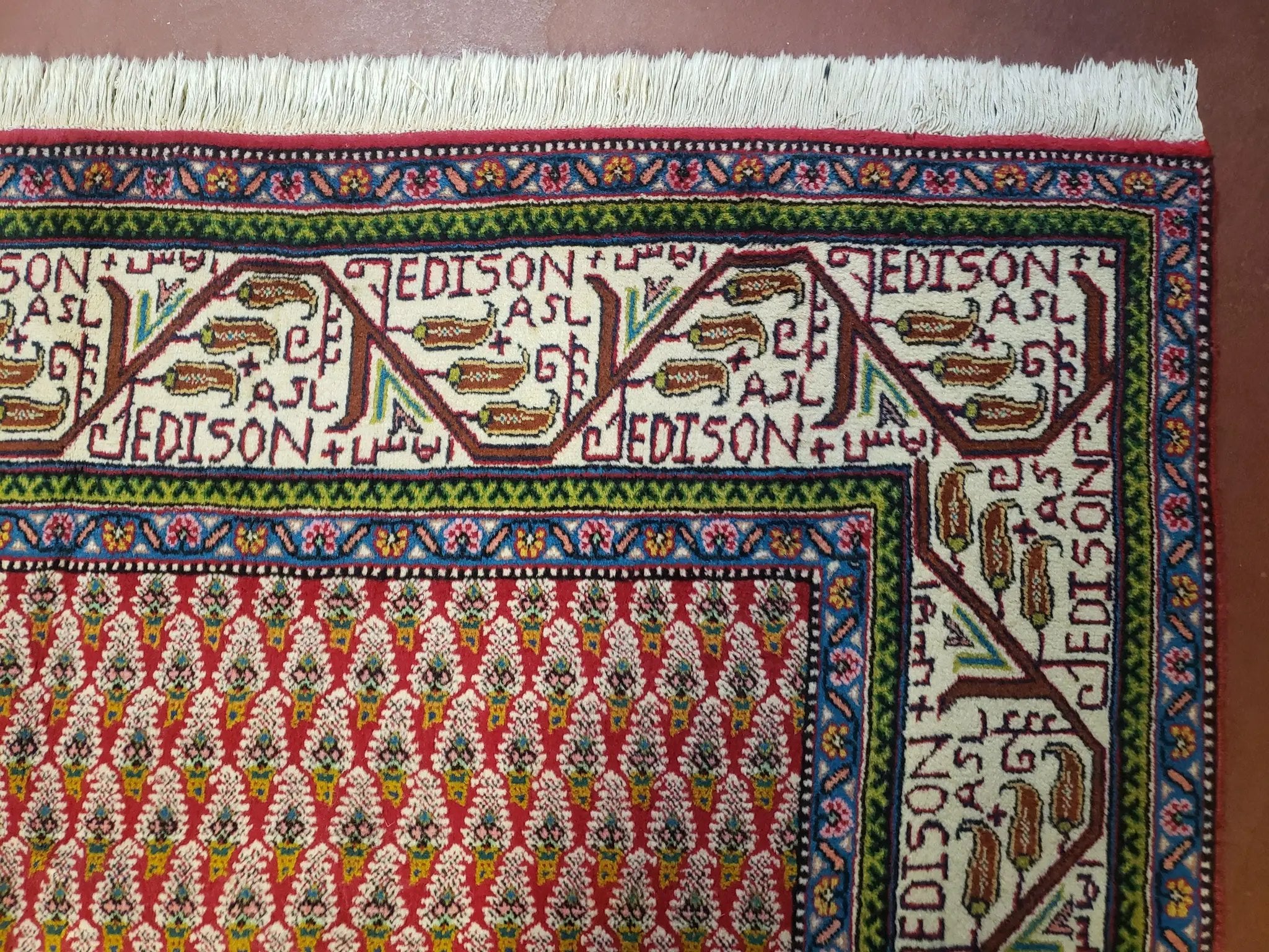 6x9 Finely Woven Turkish Tribal Rug, Boteh/Paisley Pattern, Red & Beige Area Rug, Vintage Wool Carpet, Entryway Rug, Hand-Knotted Foyer Rug by Jewel Rugs