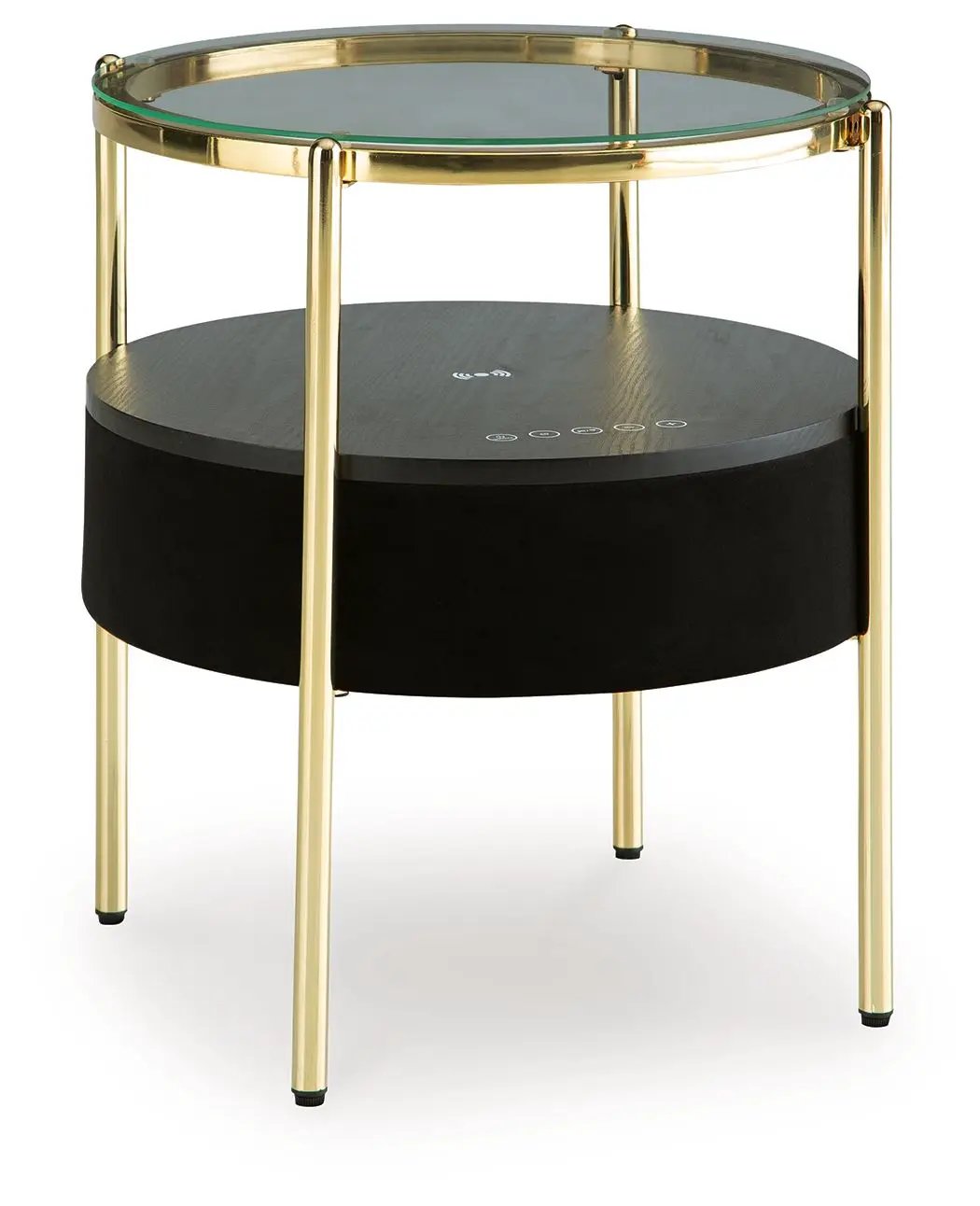 Nedman - Accent Table With Speaker - Black / Gold Finish by Unique Piece Furniture