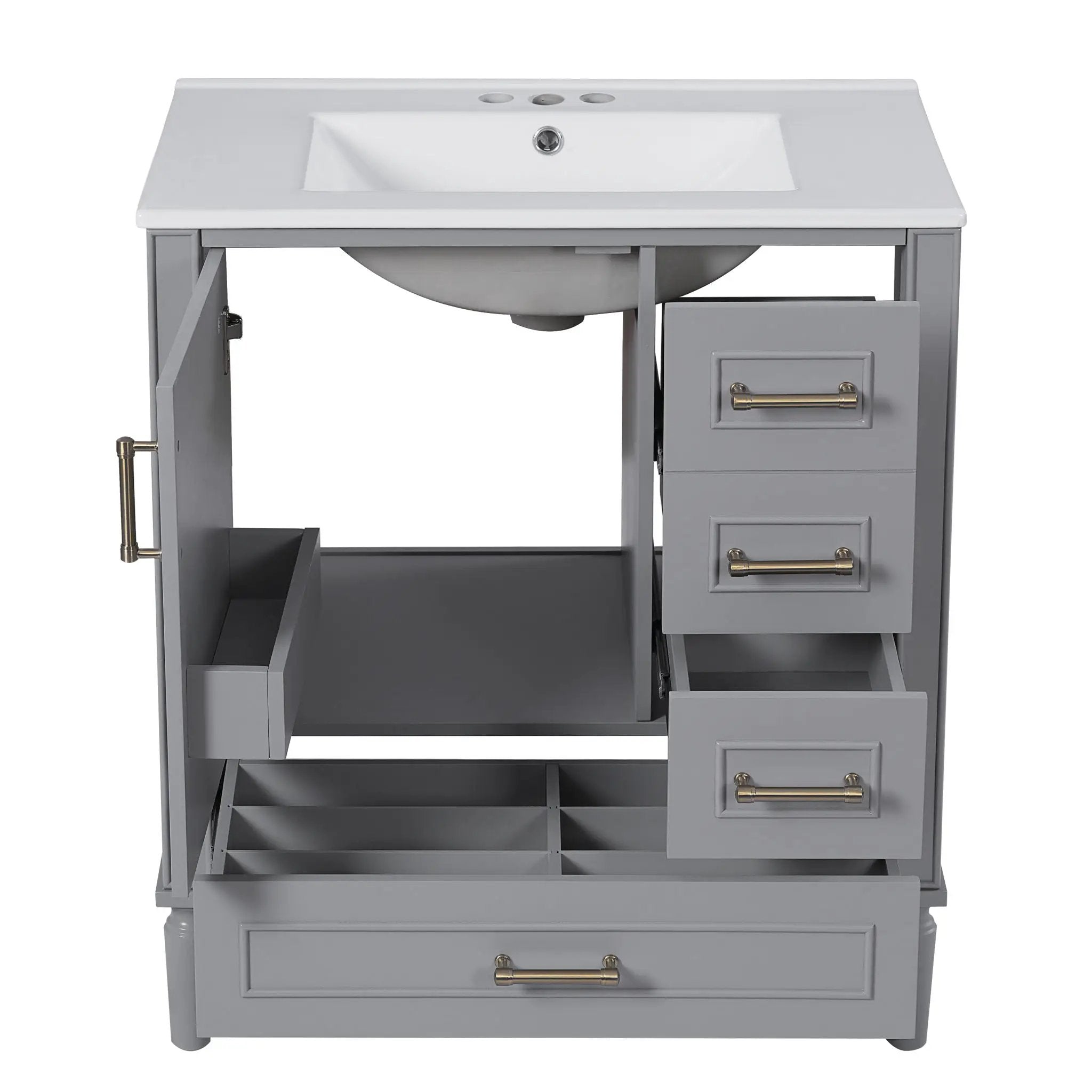 Traditional Bathroom Vanity Set With Soft Close Doors