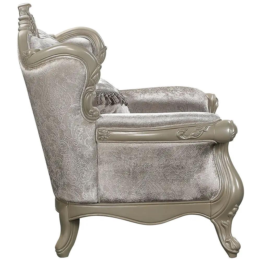 Libertee - Chair With Pillow - Beige Fabric & Champagne by Unique Piece Furniture