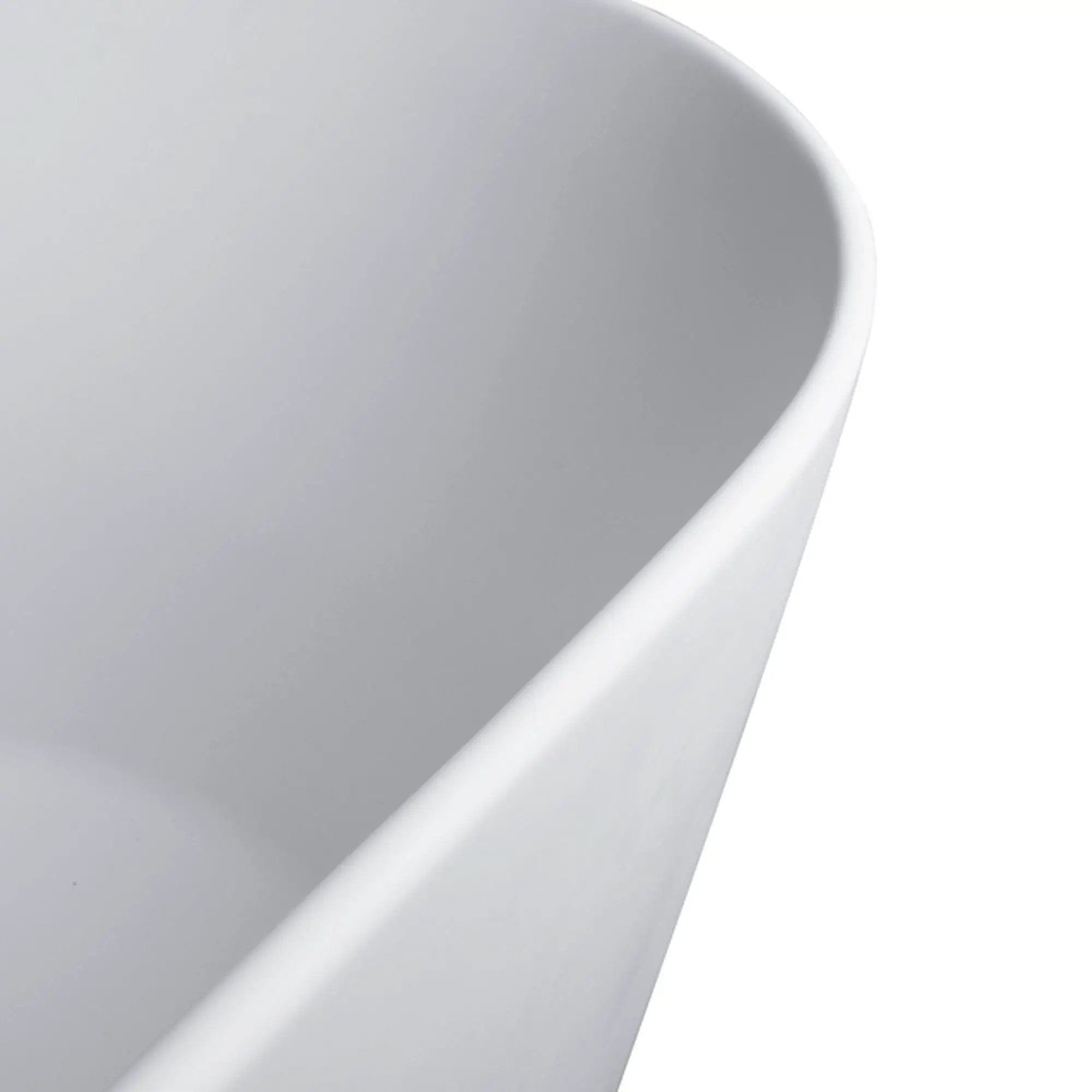 Solid Surface Stone Resin Oval Shape Soaking Bathtub With Overflow For The Bathroom - Matte White by HouseOfZazla
