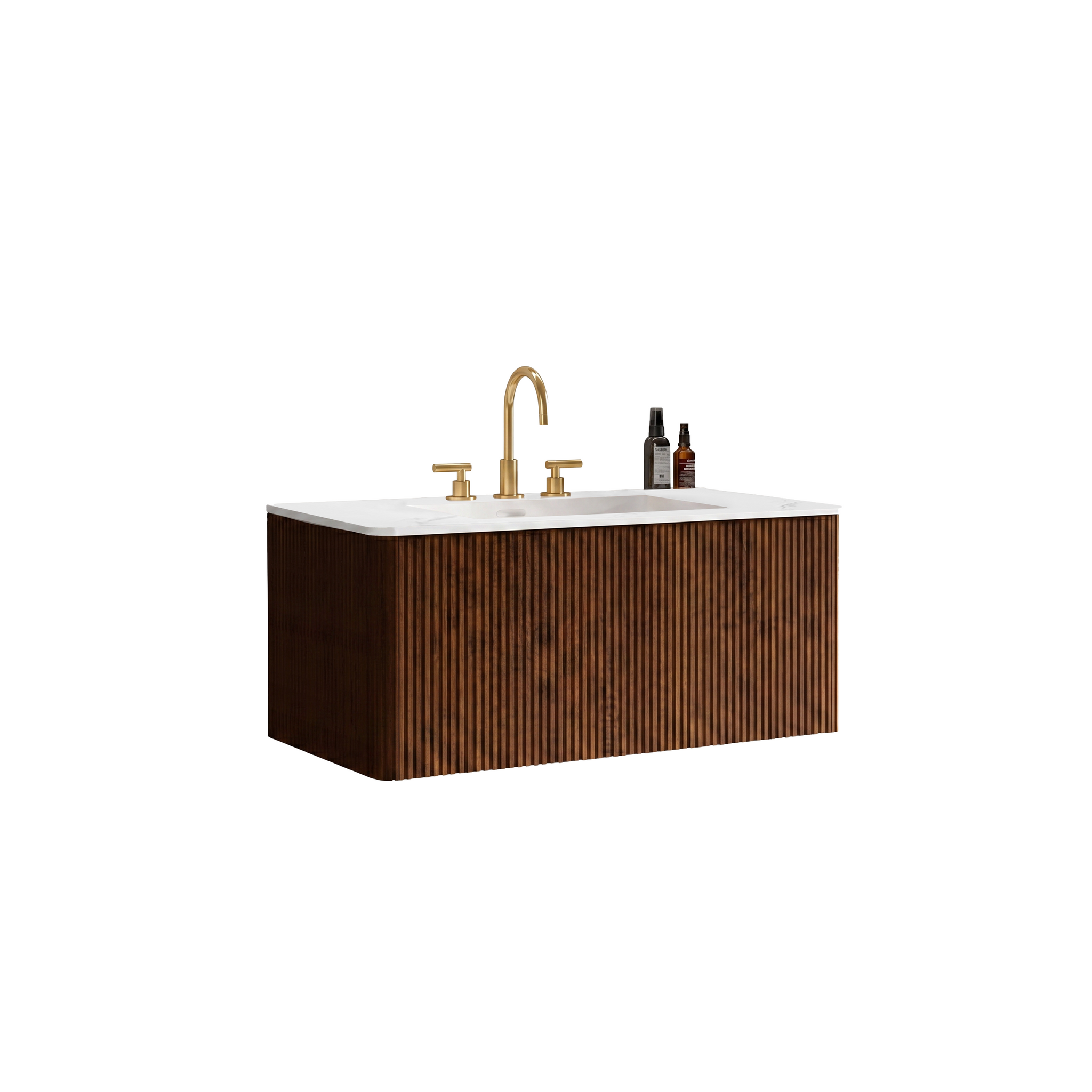 Etna 36" Striped Walnut Bathroom Vanity by HouseOfZazla