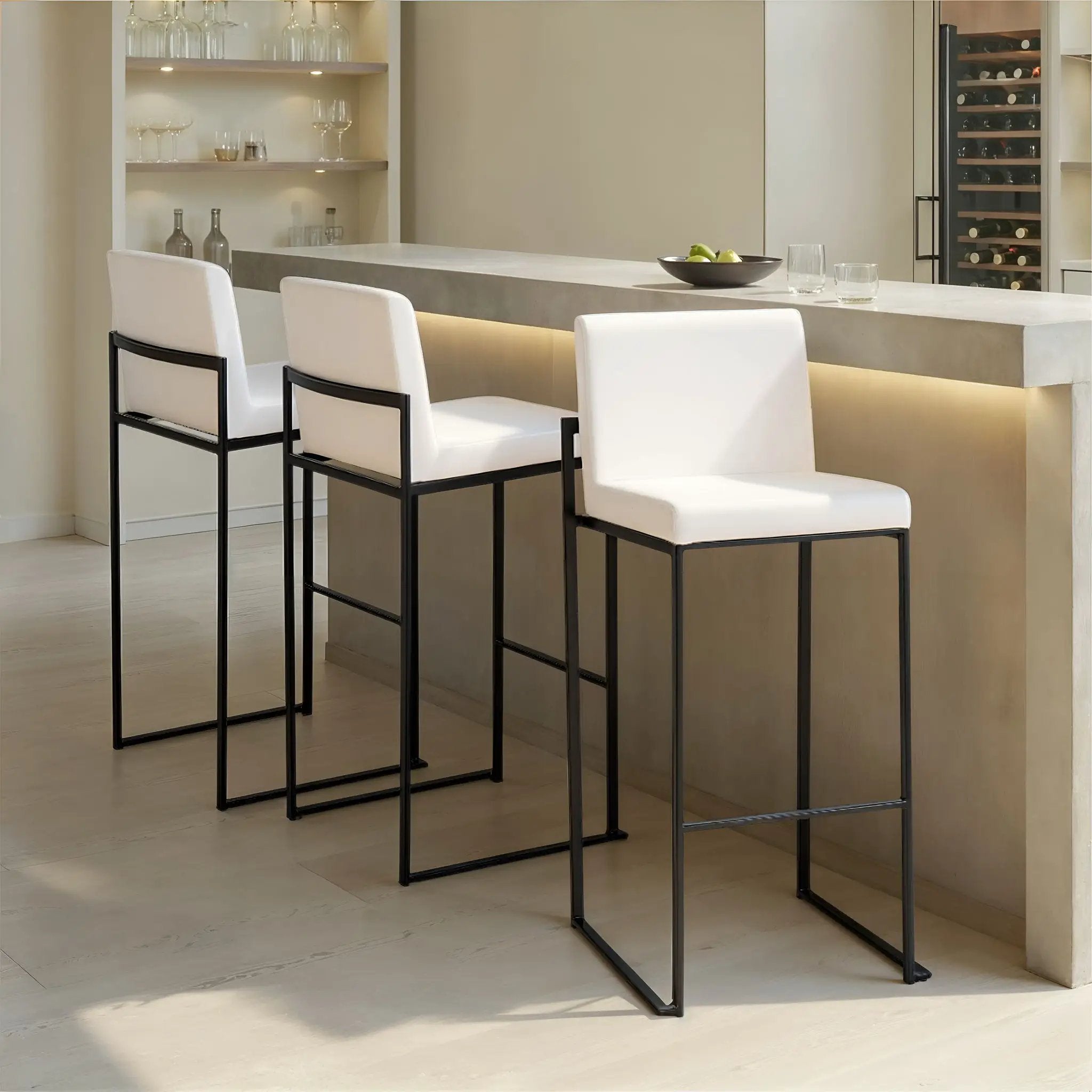 Fuji - Contemporary High Back Barstool Elegant Design by Unique Piece Furniture