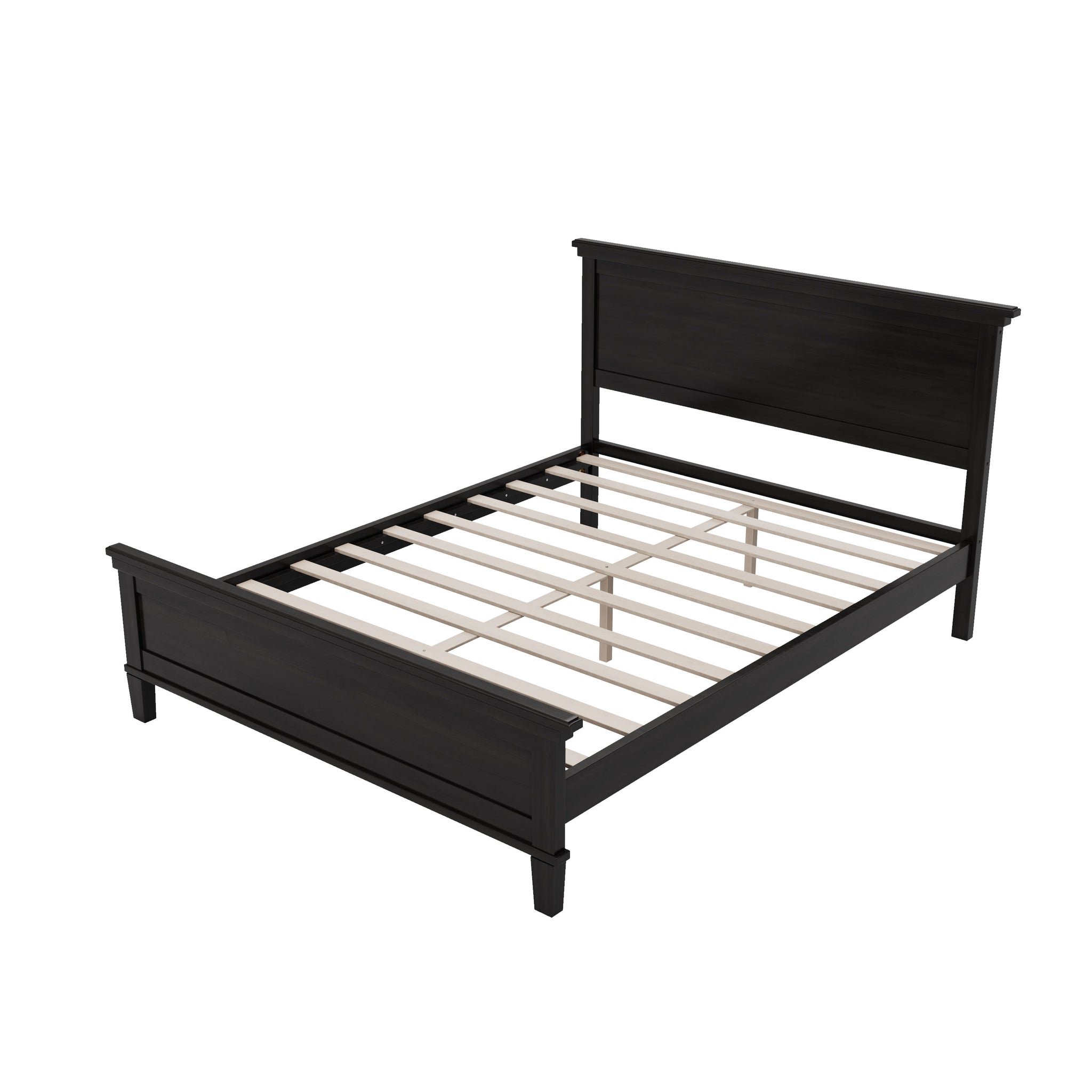 Mid-Century Modern Wood Platform Bed, Queen Size by HouseOfZazla