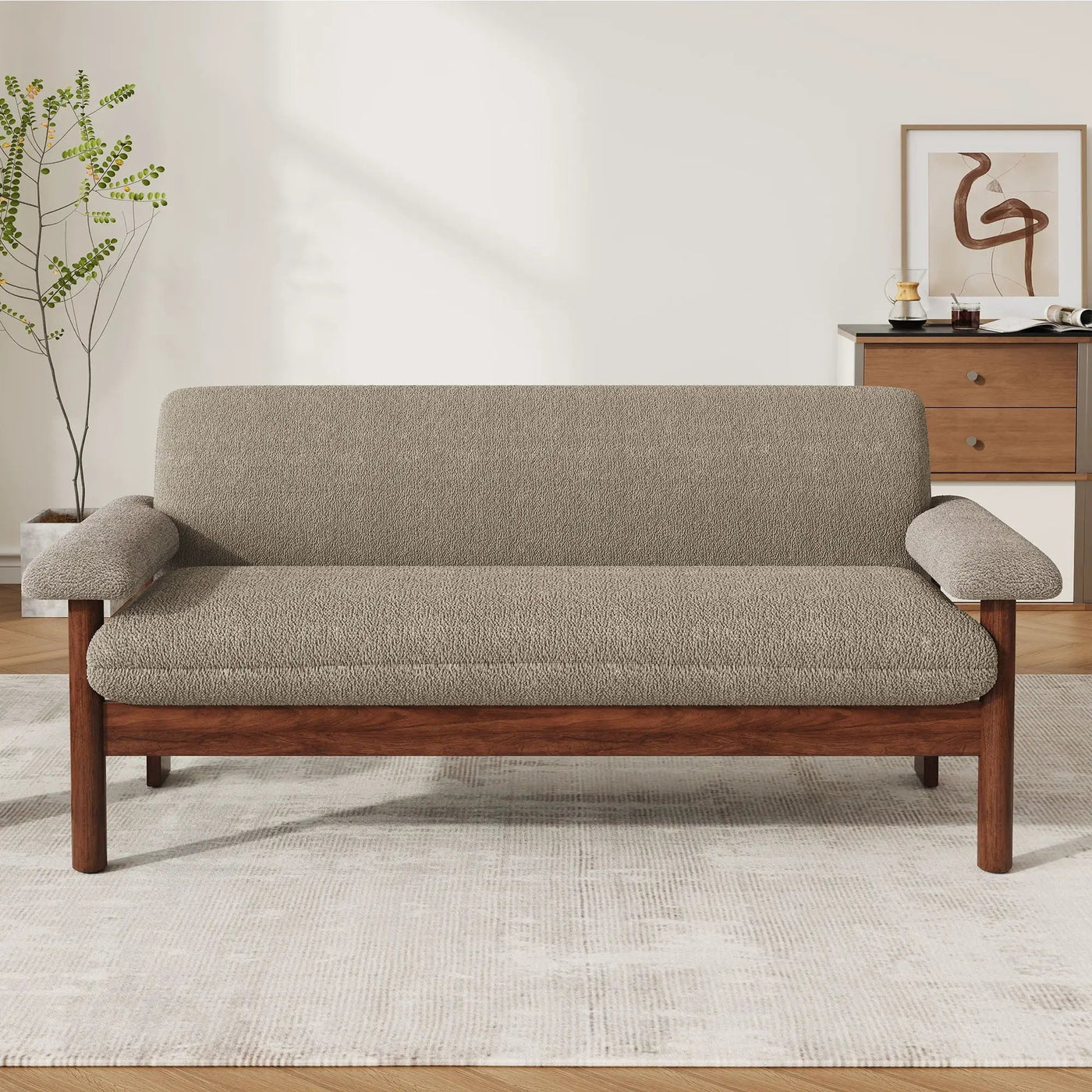 Loveseat Sofa 2 Seater Couch with Armrest Pillows by HouseOfZazla