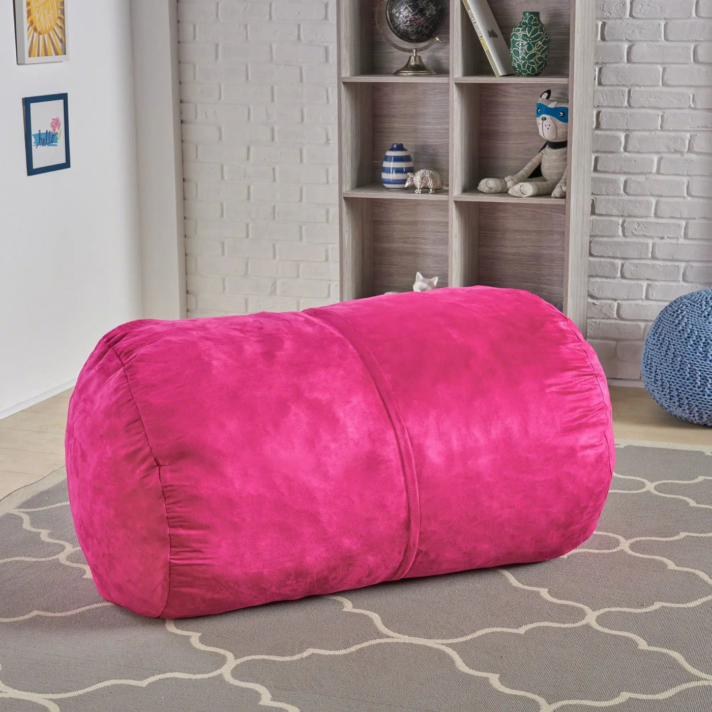 Michael - Modern Cylindrical Suede Bean Bag Chair by HouseOfZazla
