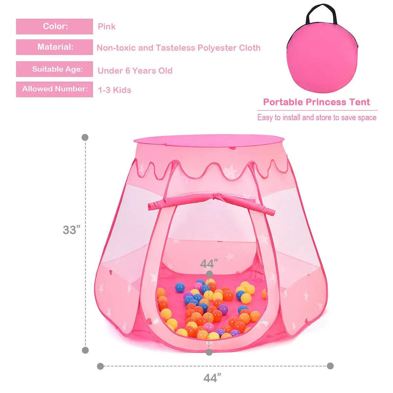 Pink Portable Kid Play House Play Tent with 100 Balls by DirectDeals