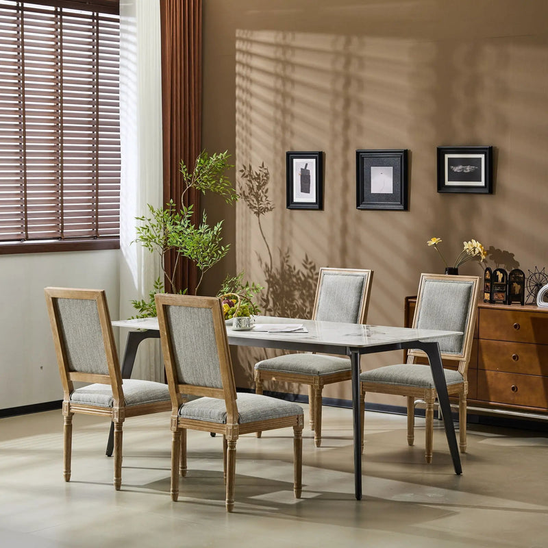 French Country Style Dining Chair With Upholstered Seating And Fluted Legs by HouseOfZazla