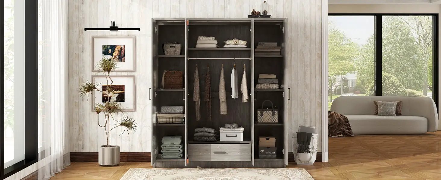 4 Door Wardrobe With 1 Drawer by HouseOfZazla