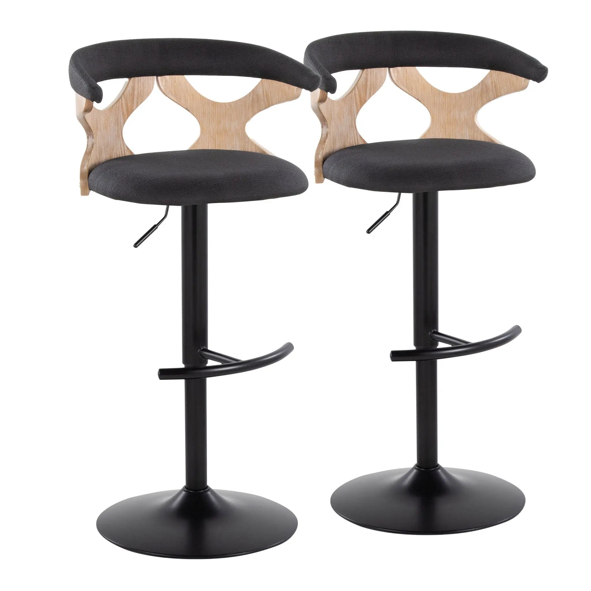Gardenia - Contemporary Adjustable Barstool & Swivel With Rounded T Footrest (Set of 2) by Unique Piece Furniture
