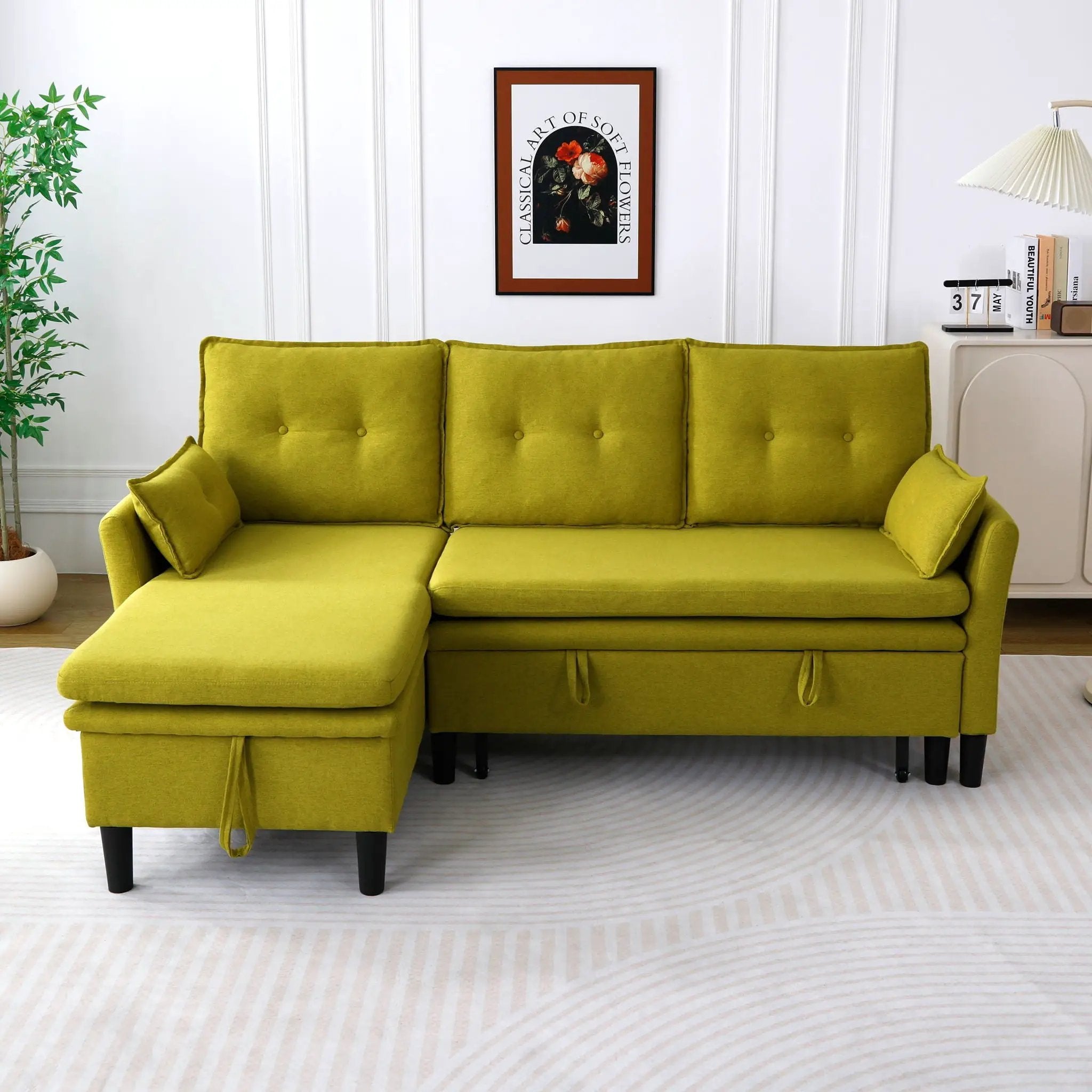 L-Shaped Reversible Chaise Sectional Sofa With Storage by Unique Piece Furniture