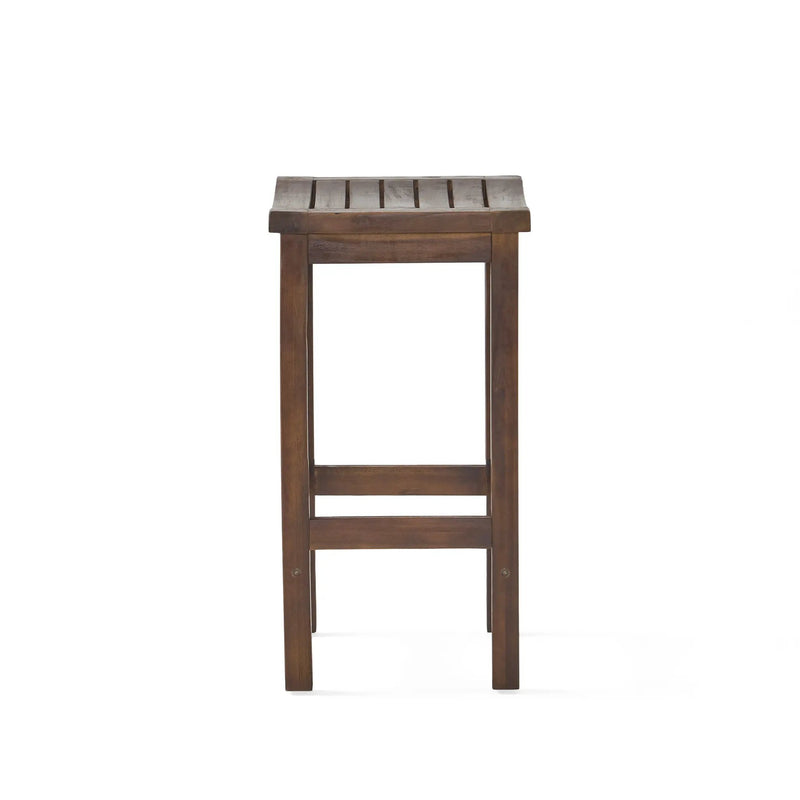 Outdoor Acacia Wood Counter Height Barstool Set of 2 by HouseOfZazla