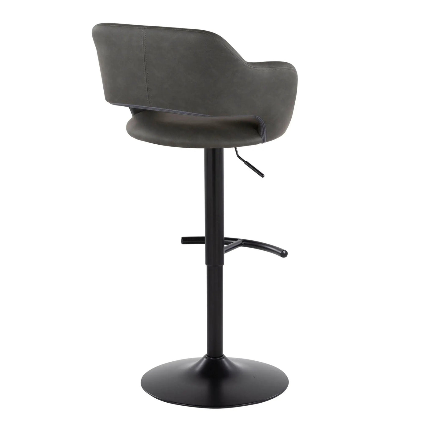 Margarite - Contemporary Adjustable Barstool With Swivel With Rounded T Footrest (Set of 2) by HouseOfZazla