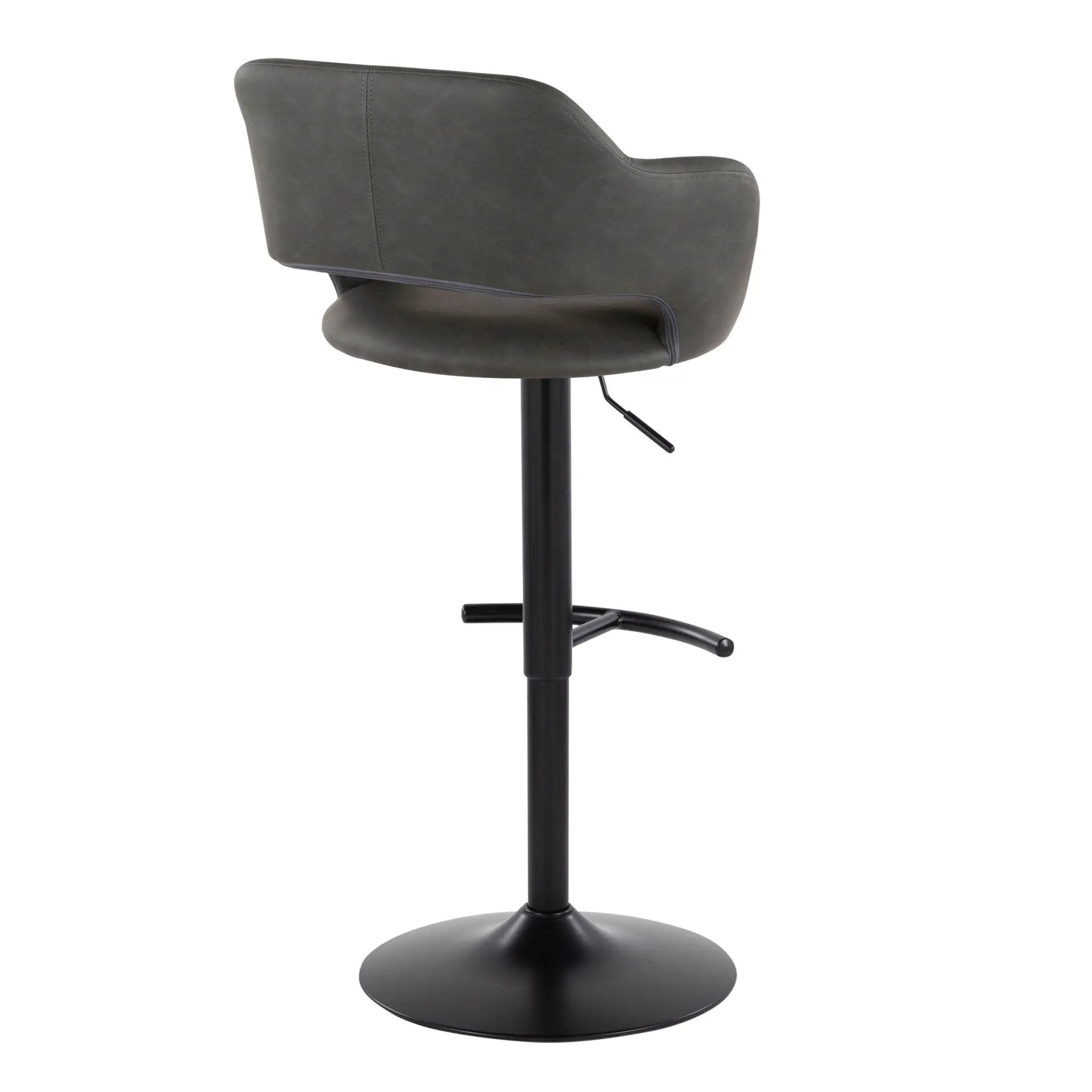 Margarite - Contemporary Adjustable Barstool With Swivel With Rounded T Footrest (Set of 2) by Unique Piece Furniture
