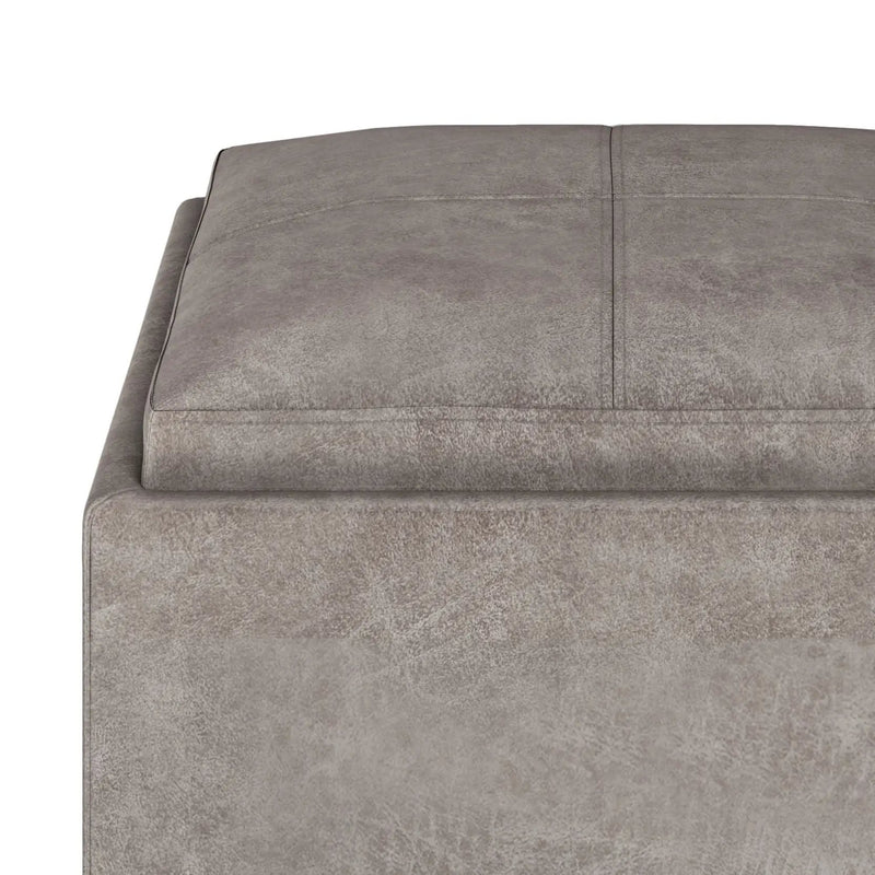 Rockwood - Upholstered Cube Storage Ottoman With Tray by HouseOfZazla