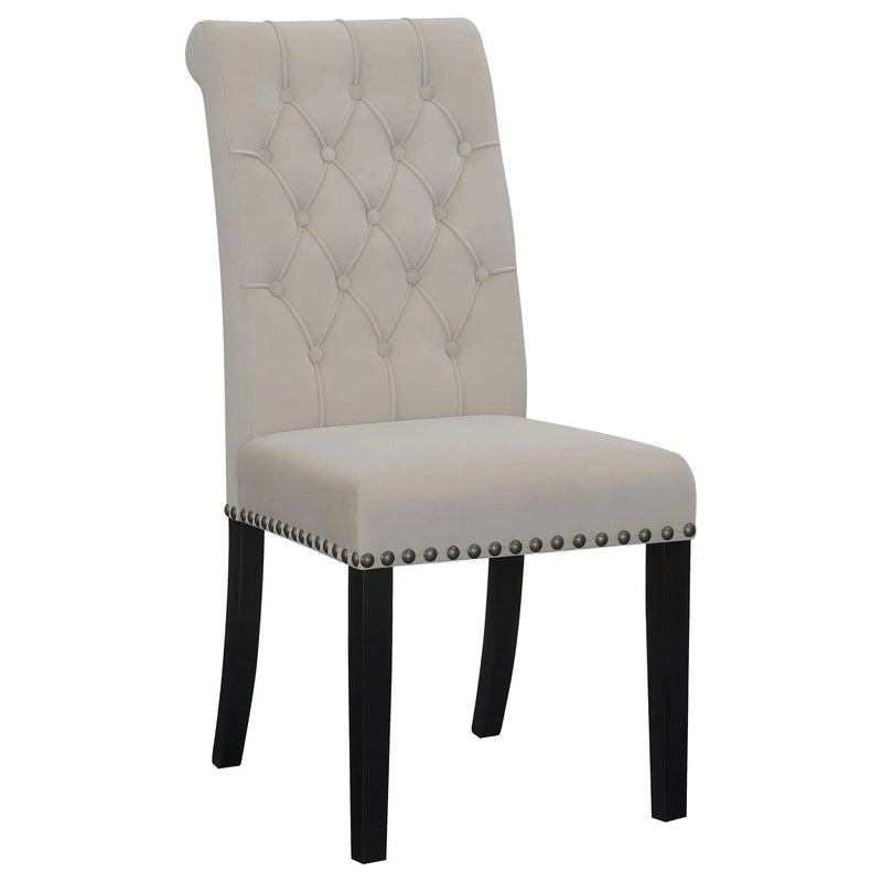 Alana Velvet Upholstered Dining Side Chair Sand (Set of 2) by Unique Piece Furniture