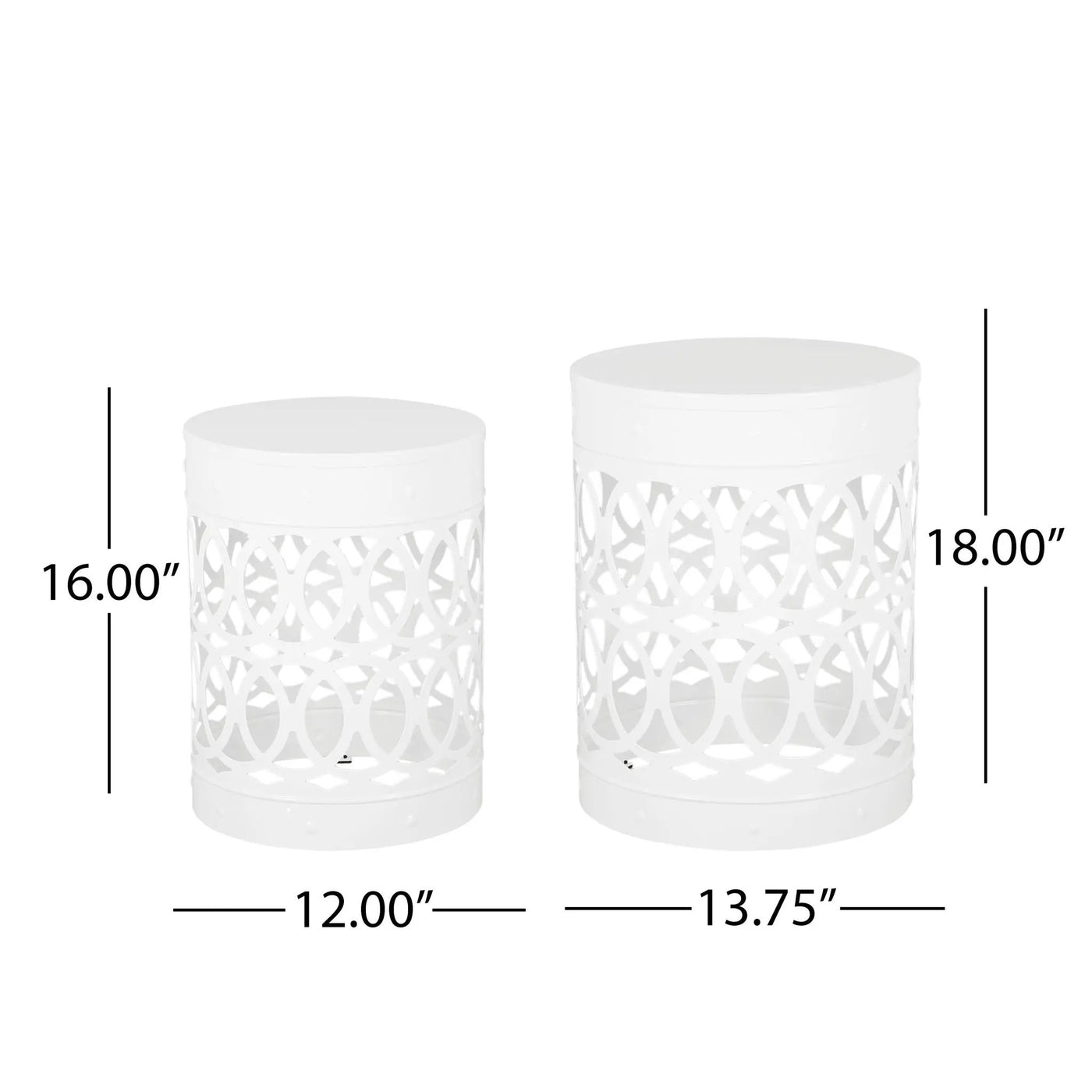 Outdoor Metal Side Table Set of 2 by HouseOfZazla