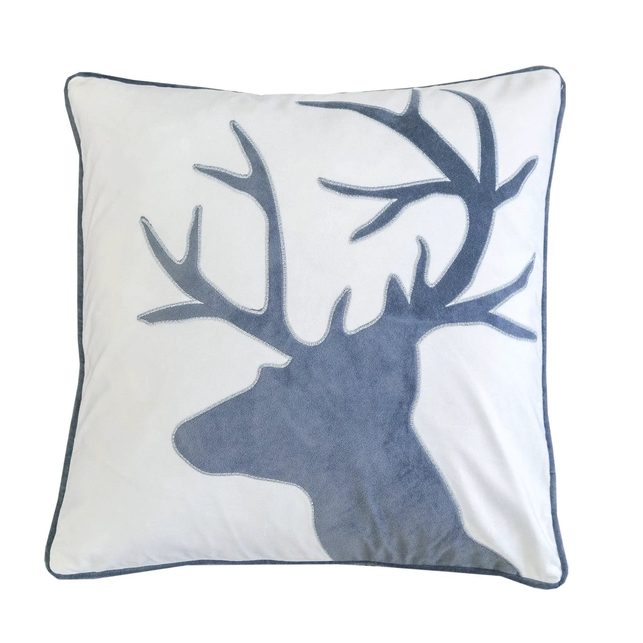 Holiday Reindeer Velvet Accent Pillow 20x20 by HouseOfZazla