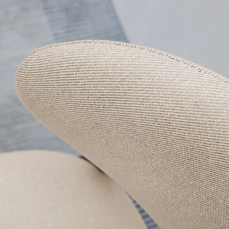 Beige Cotton-Linen Fabric Upholstered Dining Chair by HouseOfZazla