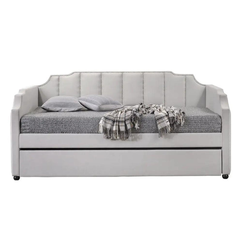 Peridot - Twin Daybed With Trundle - Dove Gray Velvet by Unique Piece Furniture