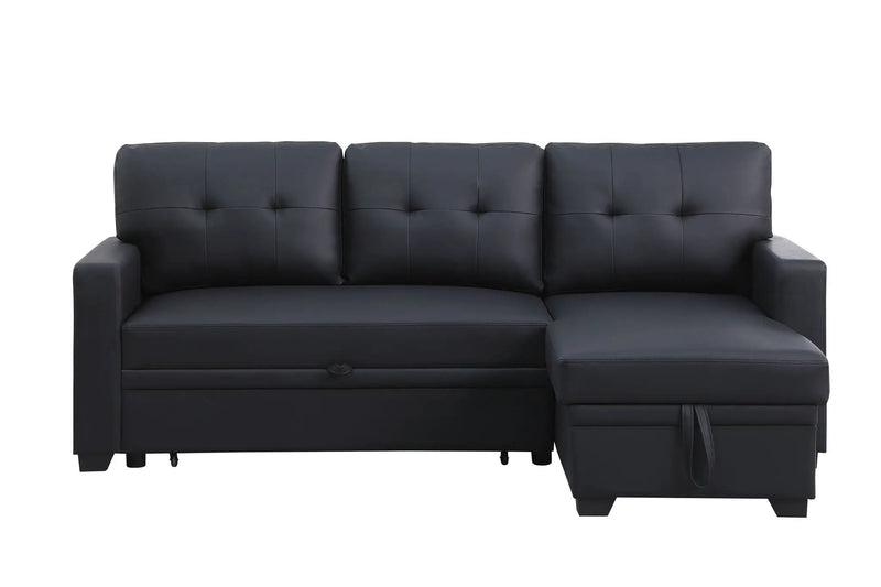 Upholstered Pull Out Sectional Sofa With Chaise by HouseOfZazla