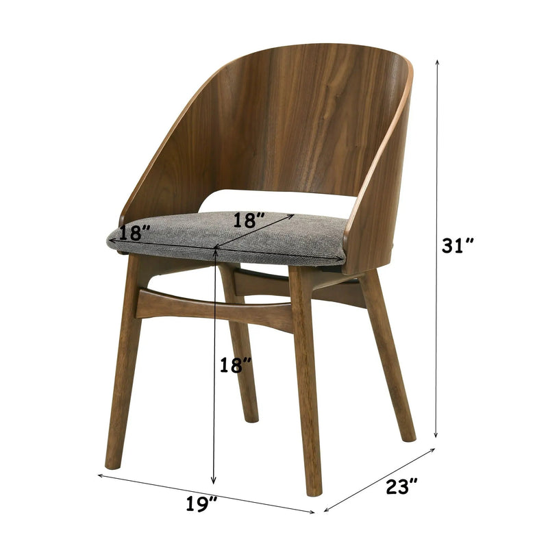 Delmon - Side Chair (Set of 2) - Dark Walnut by HouseOfZazla