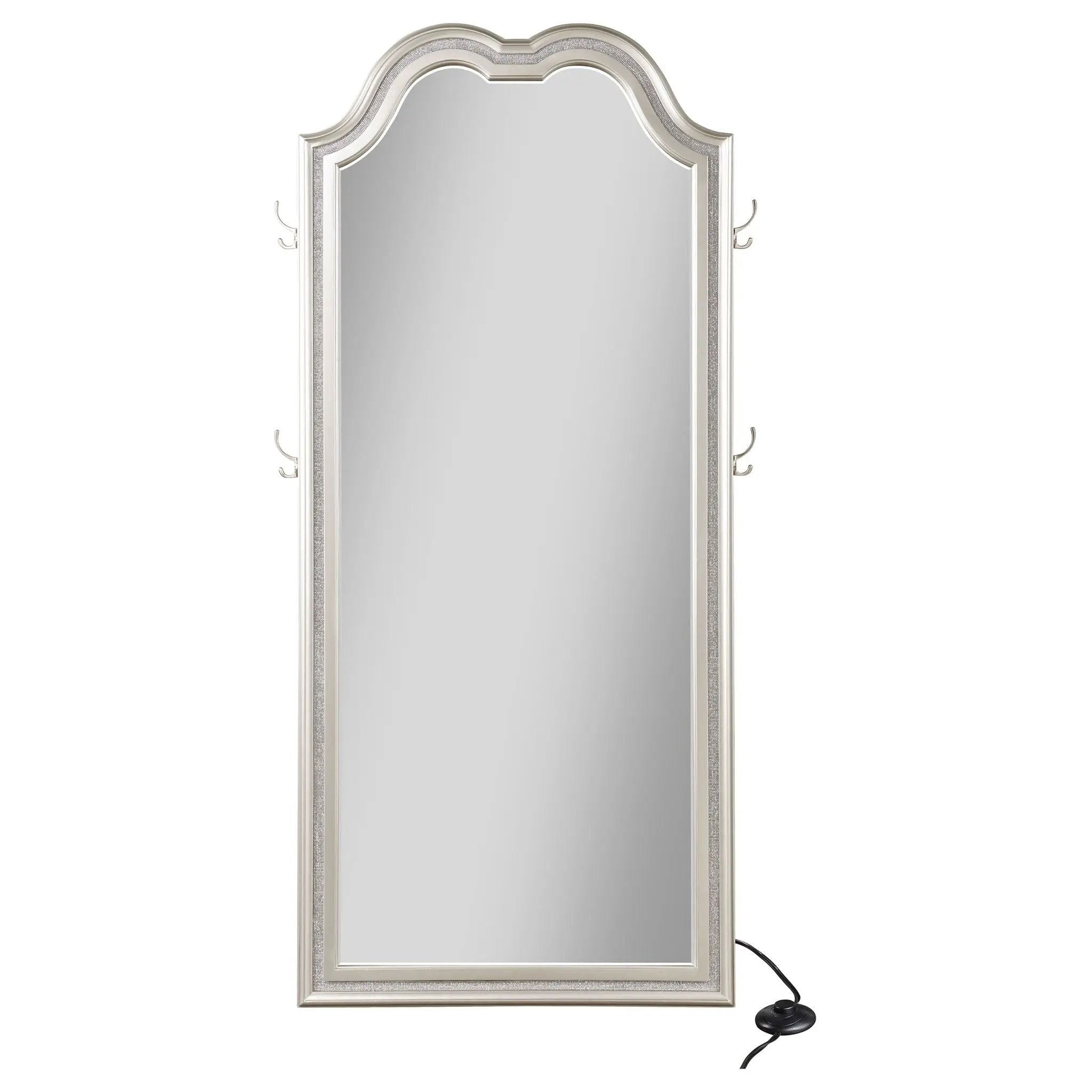 Evangeline Full Length LED Light Floor Mirror Silver Oak by Unique Piece Furniture
