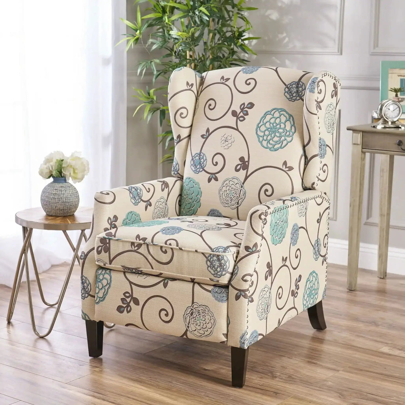 Westeros Wing Back Fabric Upholstered Recliner by HouseOfZazla