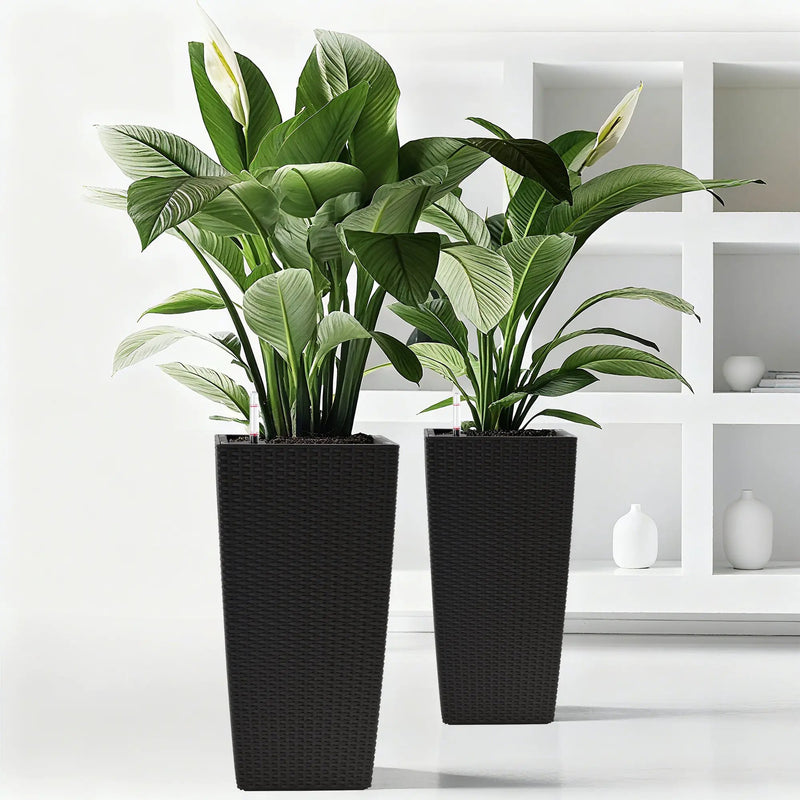 Pack of 2 Square Planters with Automatic Watering System by HouseOfZazla