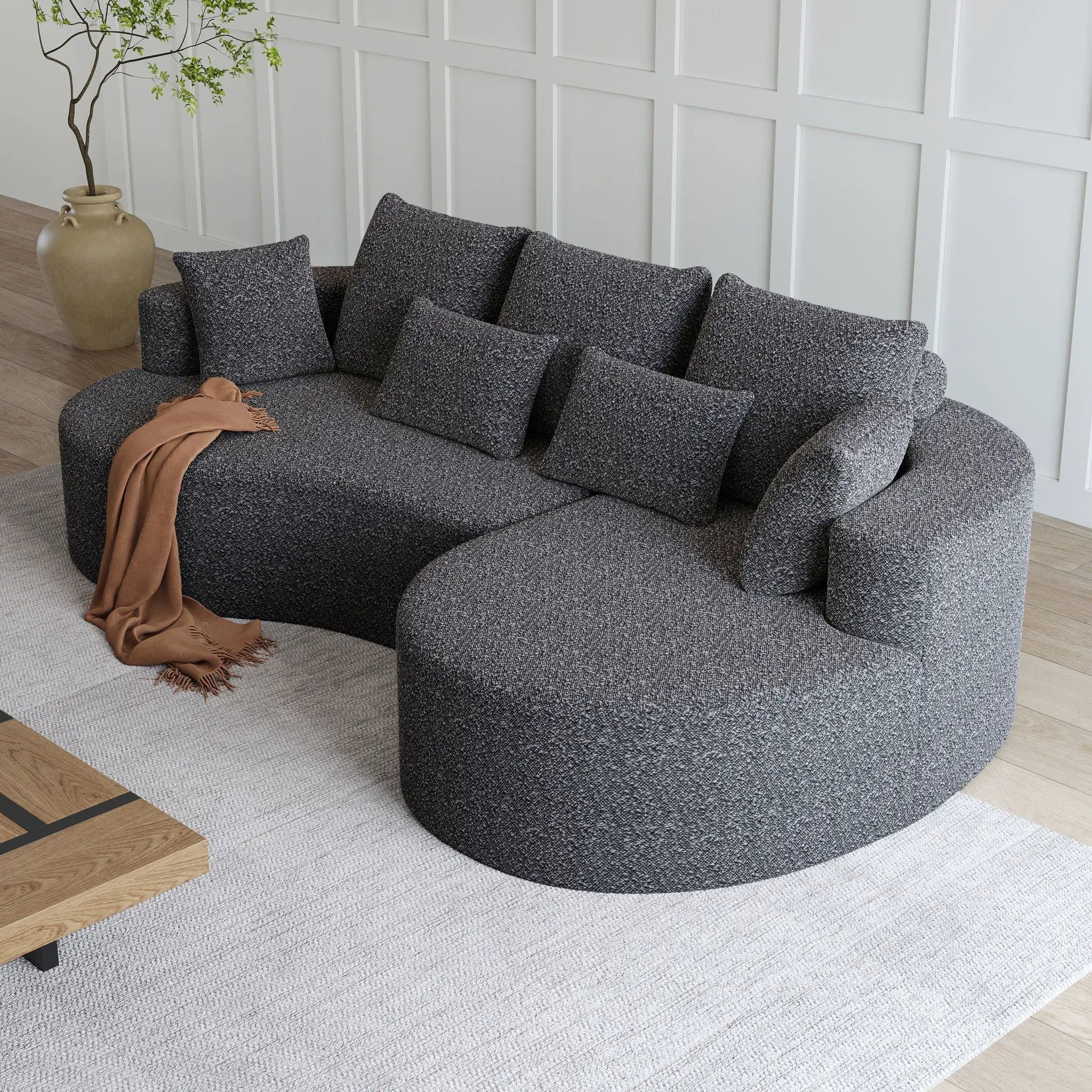 Curved Oversized Sectional Sofa With Extra Deep Seat by HouseOfZazla