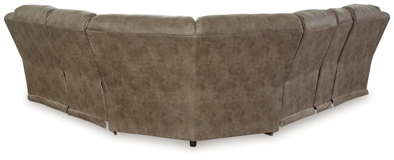Ravenel - 3-Piece Power Reclining Sectional With Laf Power Reclining Loveseat With Console - Faux Leather - Fossil by Unique Piece Furniture