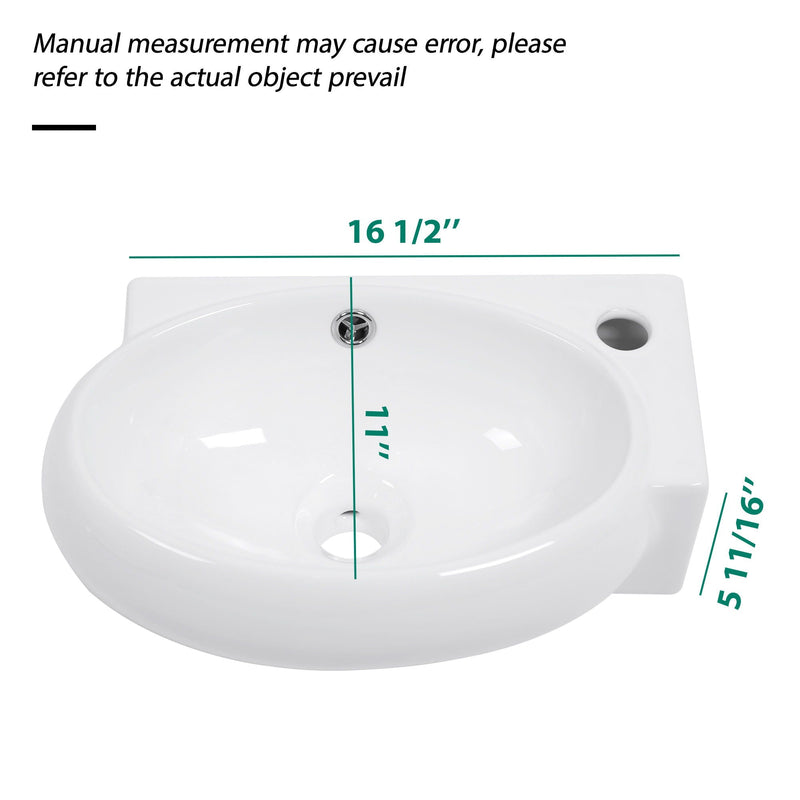 Modern Aesthetic Rectangle Wall Mount Bathroom Sink With Single Faucet Hole by HouseOfZazla
