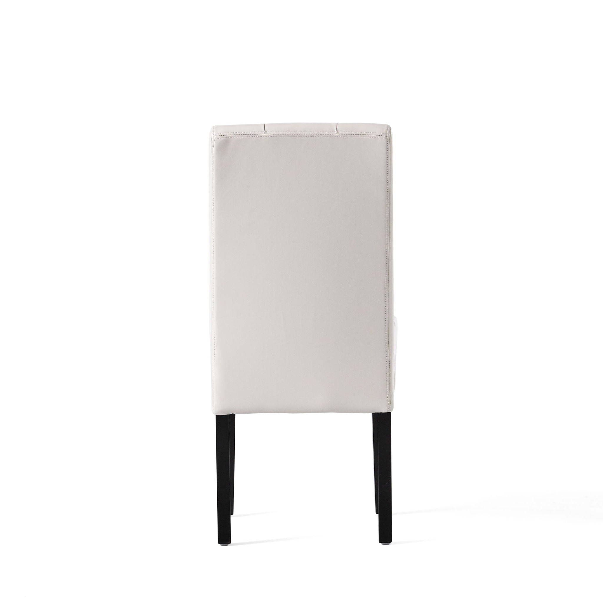 Carter 5 Tuft Dining Chair With Button Tufted Backrest And Espresso Legs - Ivory by HouseOfZazla