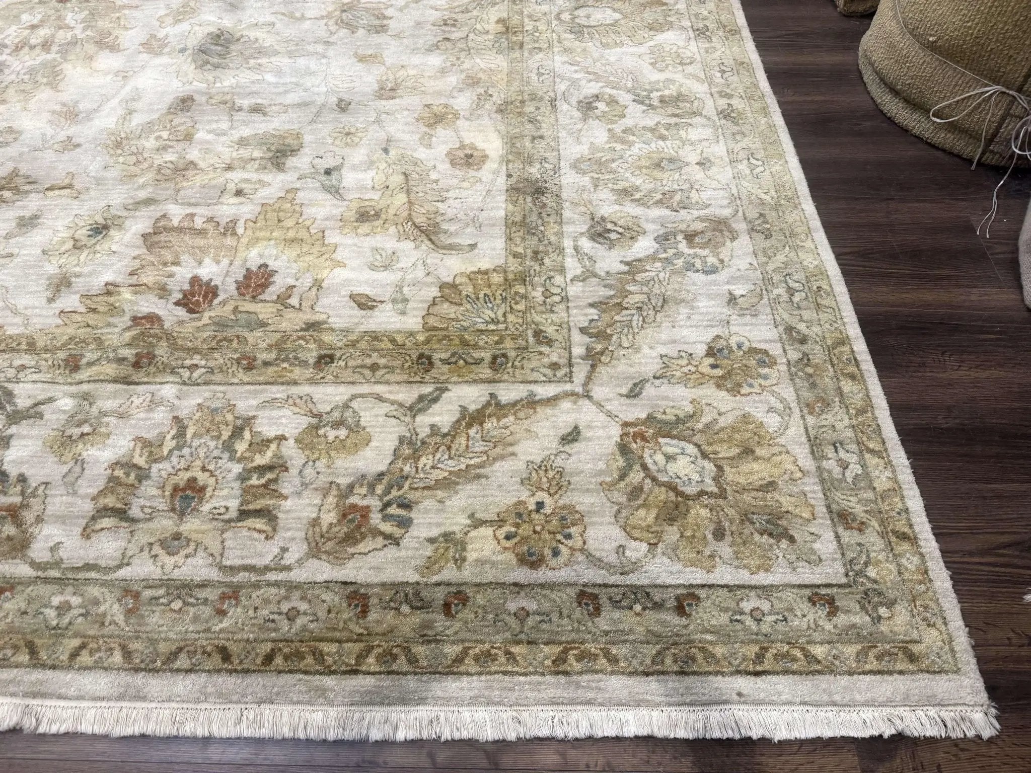 Palace Size Rug 12x15, Neutral Light Colors, Oat, Peshawar Chobi Oushak Rug, Handmade Wool Rug by Jewel Rugs