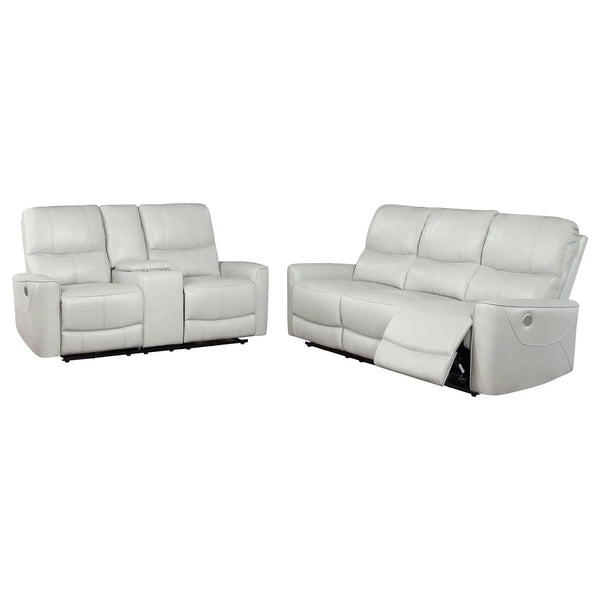 Greenfield 2-piece Power Reclining Sofa Set Dove Grey