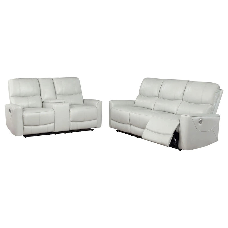 Greenfield 2-piece Power Reclining Sofa Set Dove Grey by Unique Piece Furniture