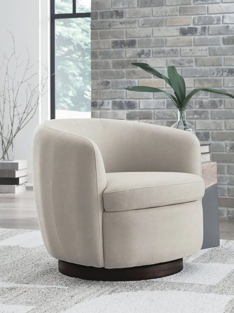 Annbury - Swivel Accent Chair - Light Beige by Unique Piece Furniture
