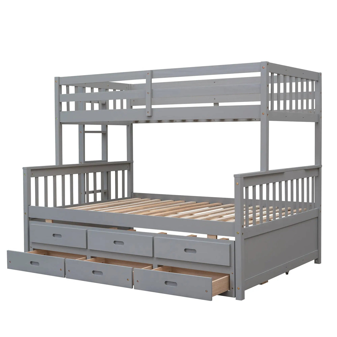 Bunk Bed With Twin Size Trundle And Drawers by Unique Piece Furniture