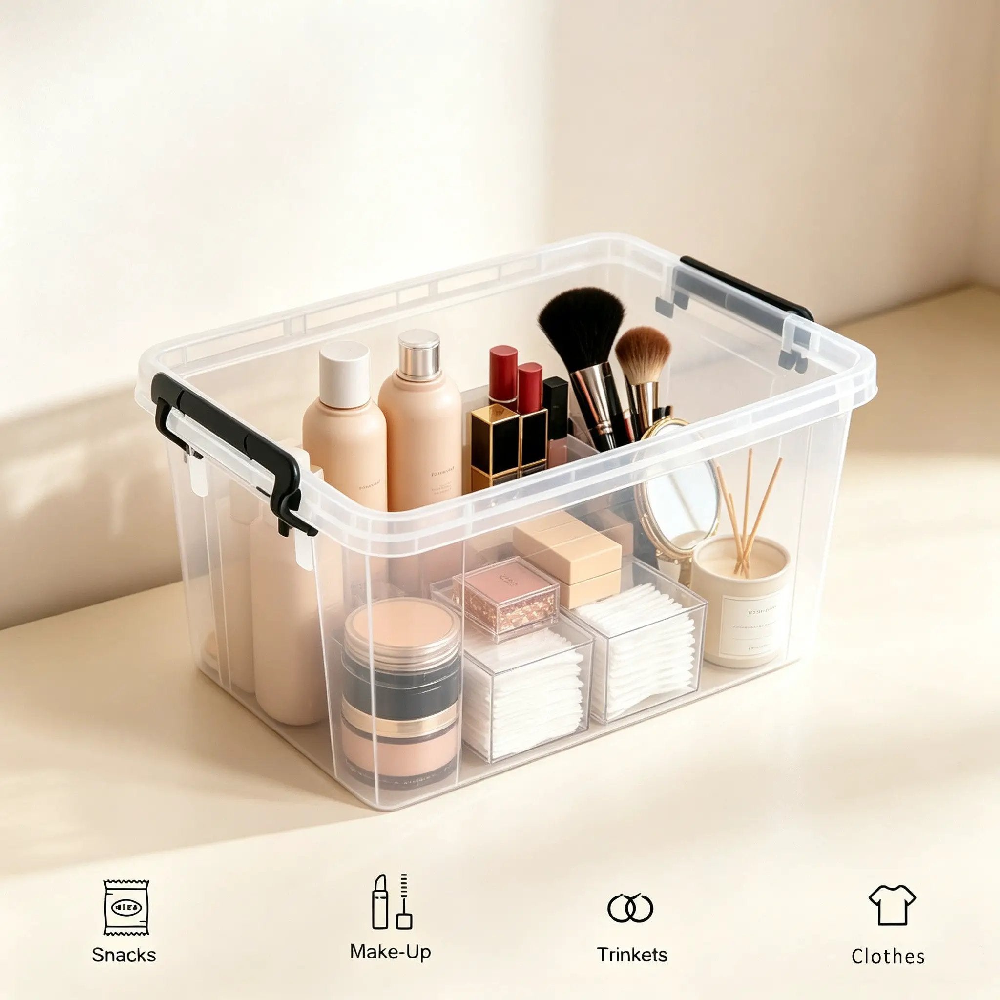 4 Pack 90 QT Plastic Storage Bins with Lids by HouseOfZazla