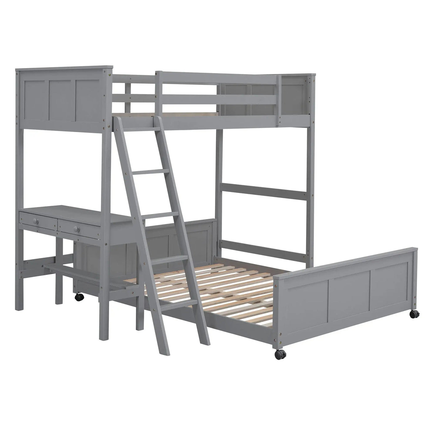 Full Over Full Bunk Bed With Desk by Unique Piece Furniture