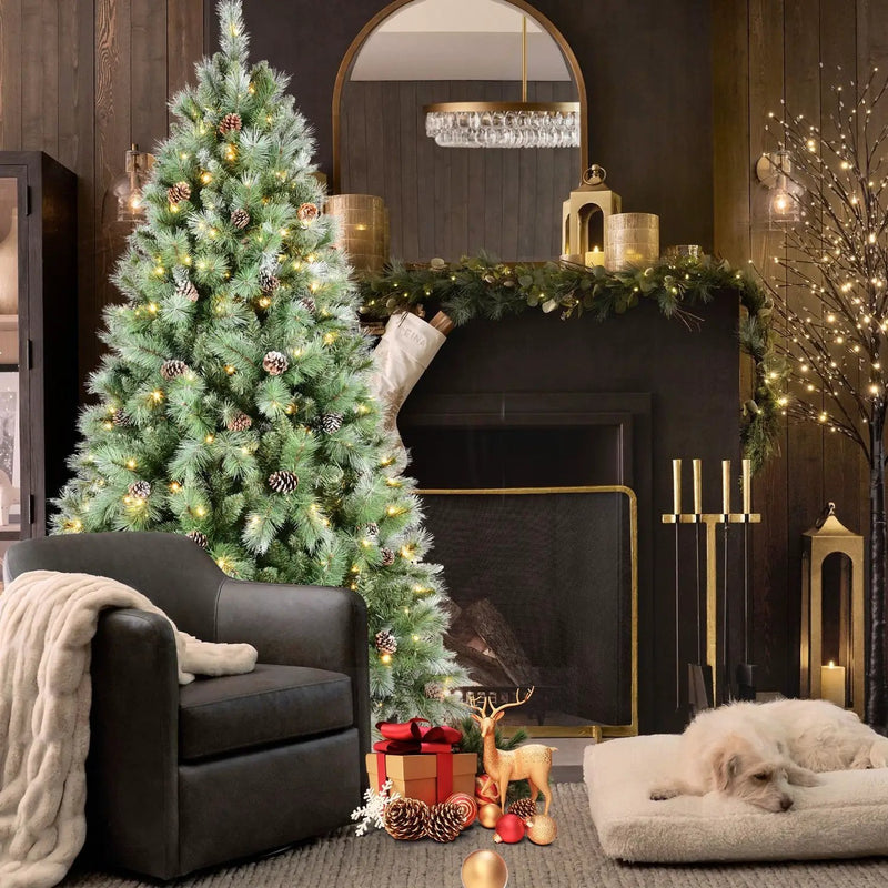 8 Ft The Full-Bodied Pre-Decorated Pinecone Christmas Tree by HouseOfZazla