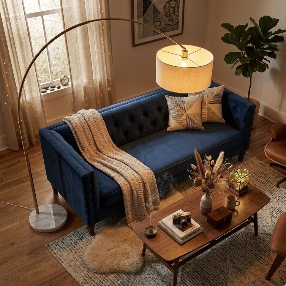Ambient - Arch Floor Lamp With Large Shade - Gold / White by Unique Piece Furniture